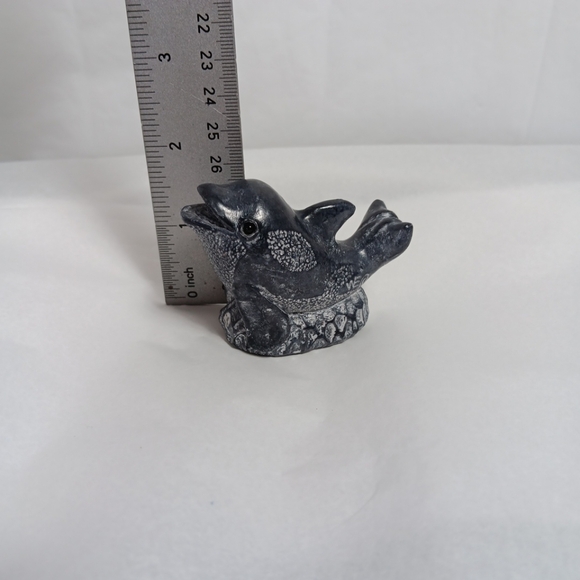A Wolf Original Dolphin Sculpture Figurine Soap Stone Gloss Finish Cute Baby - Picture 12 of 12